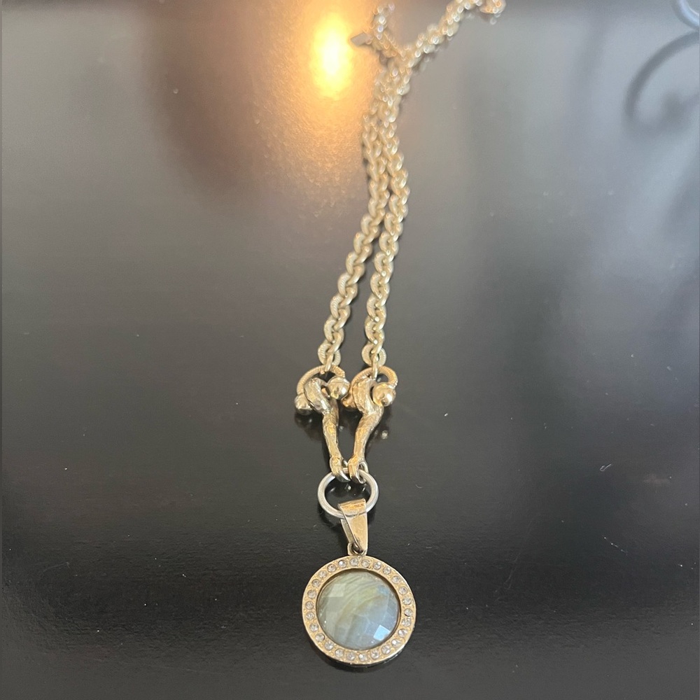 Beautiful Tat2 Labradorite and Gold Plated Necklace